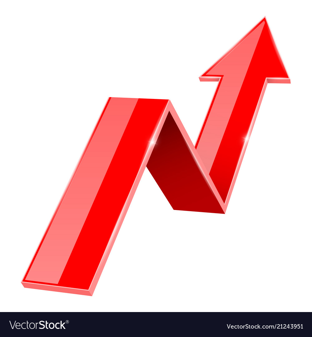 Red 3d nach Pfeil Finanzdiagramm