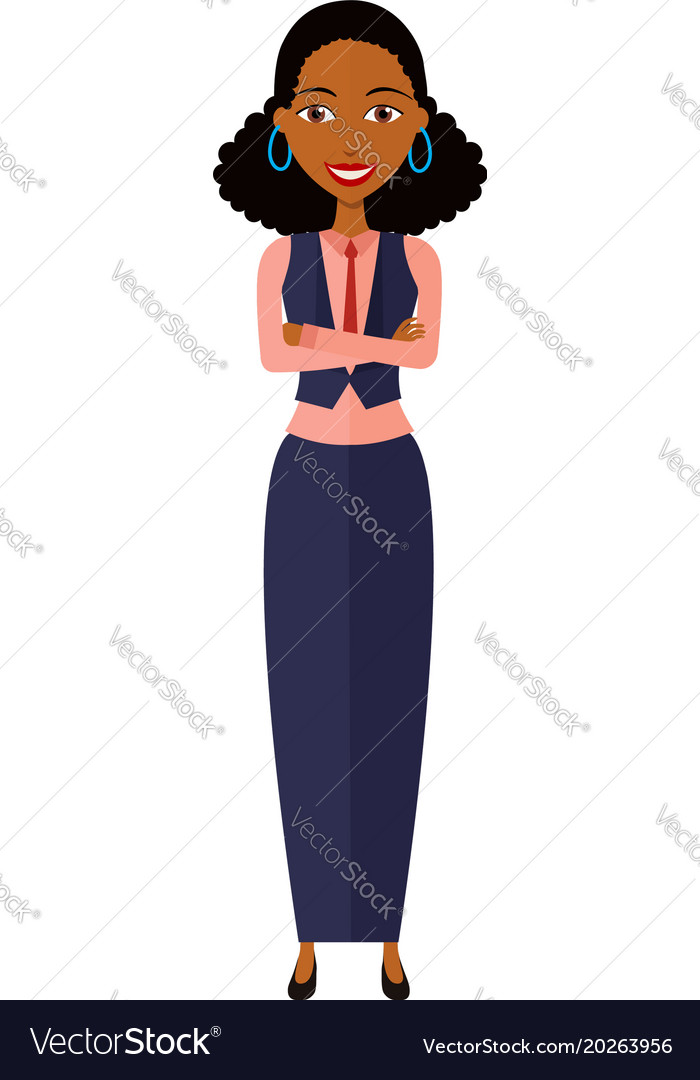 African American Business Woman Beautiful Black Vector Image