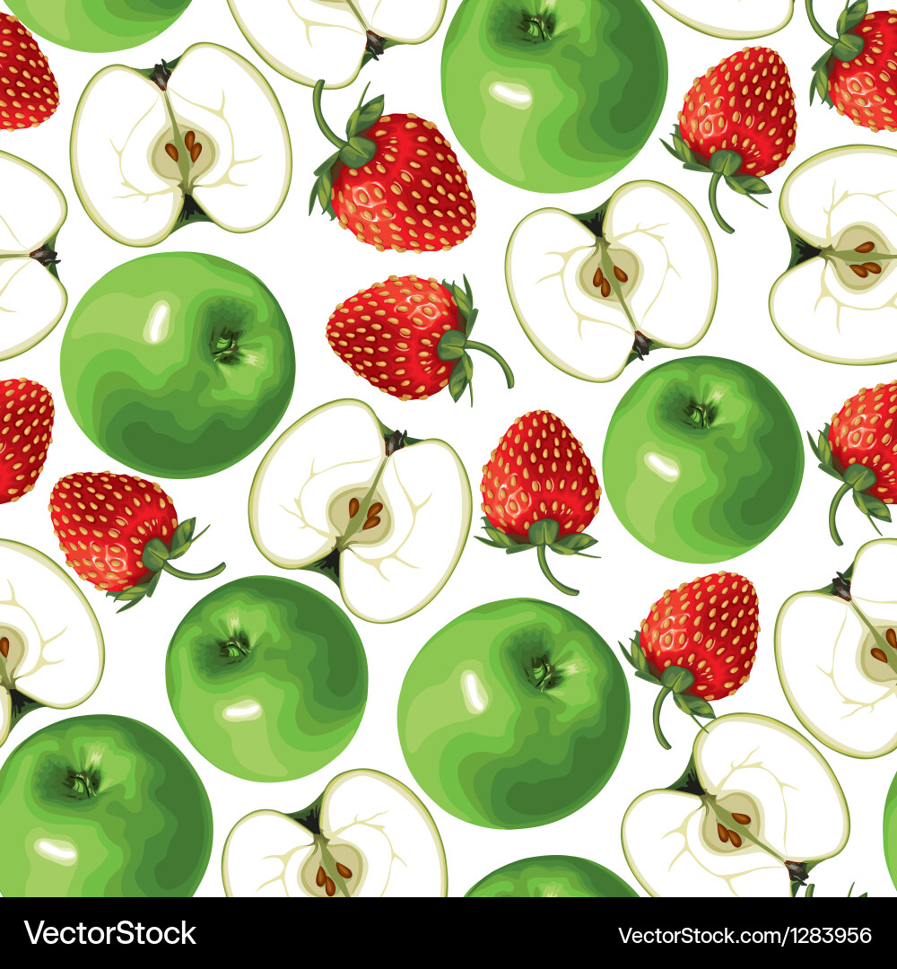 Apple strawberry Royalty Free Vector Image - VectorStock