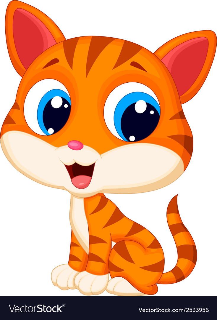 Cute cat cartoon Royalty Free Vector Image - VectorStock