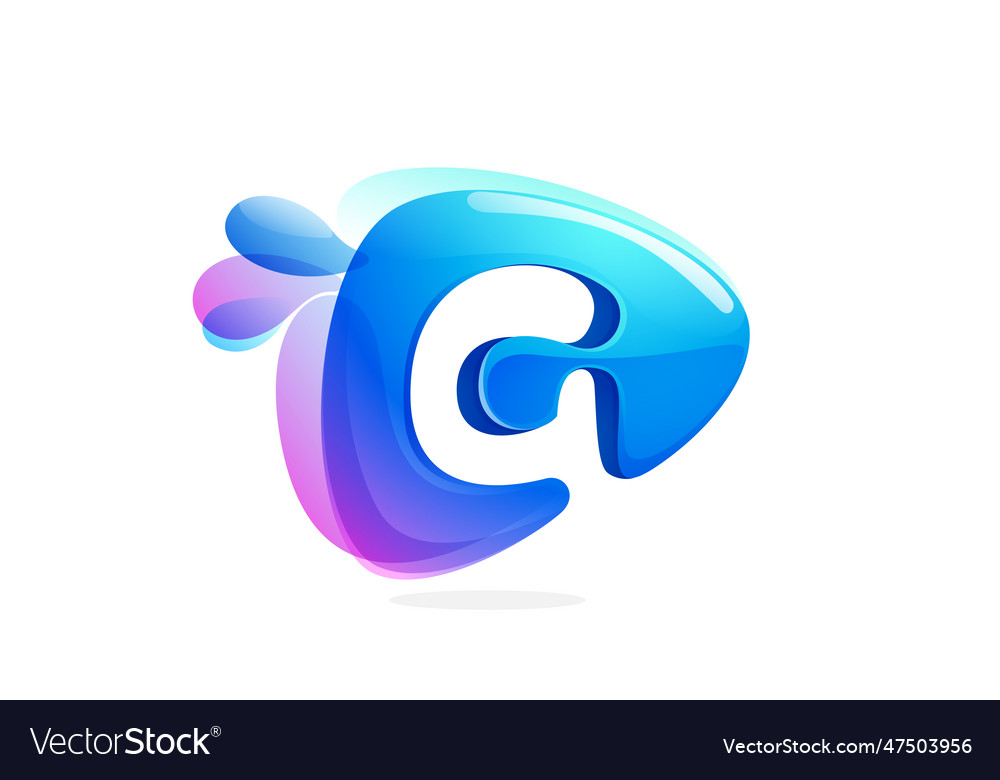 G letter logo made of spring water and dew drops Vector Image