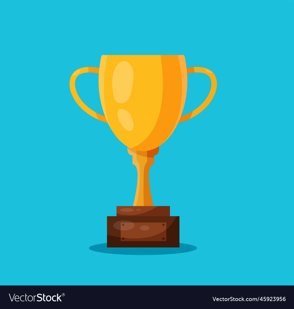 Golden trophy winner cup isolated Royalty Free Vector Image