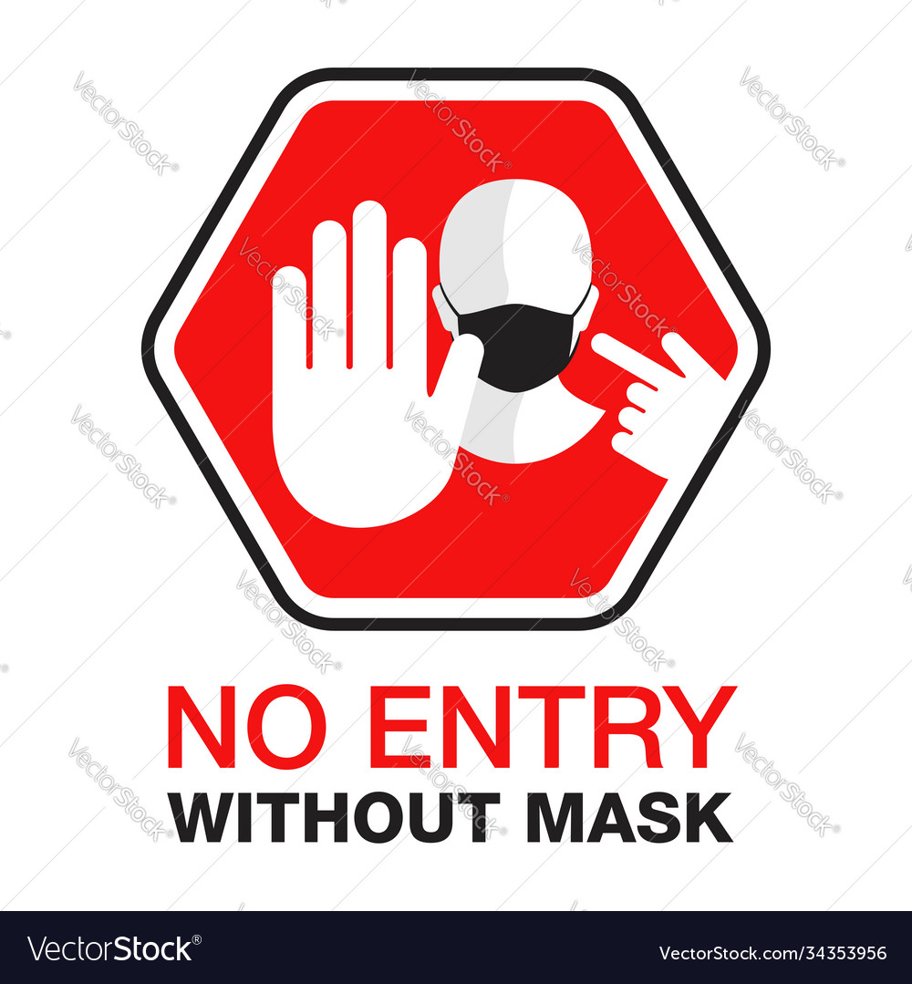Mask required sign stylized as stop roadsigns Vector Image