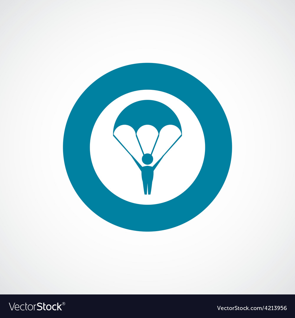 Parachutist icon bold blue circle border