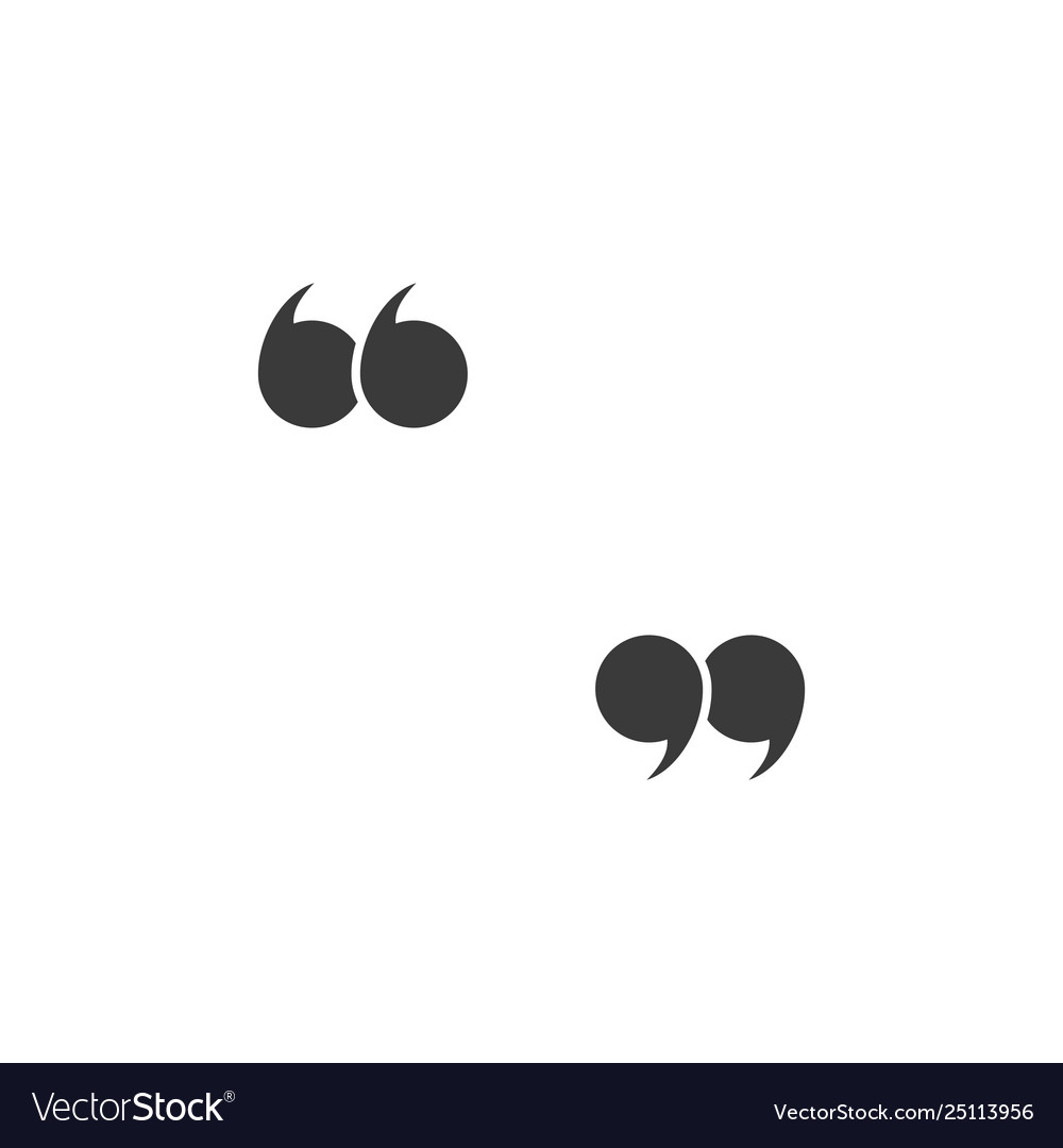 Quote Marks Quotes Icon Speech Symbol Black Vector Image