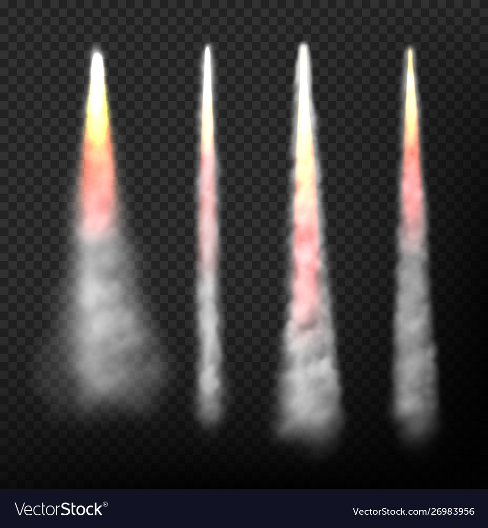 Rocket smoke realistic effect speed flying Vector Image