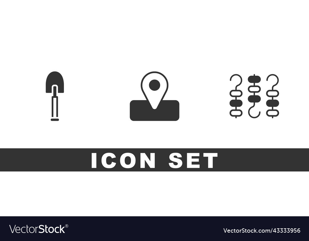 Set shovel location for camping and grilled shish