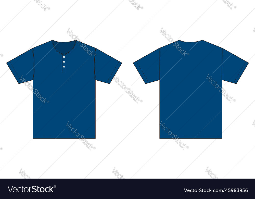 Short-sleeve shirt henry neck template