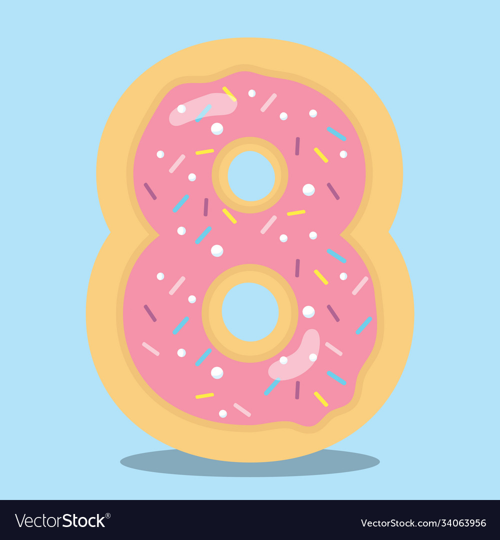 Yummy donut number 08 Royalty Free Vector Image