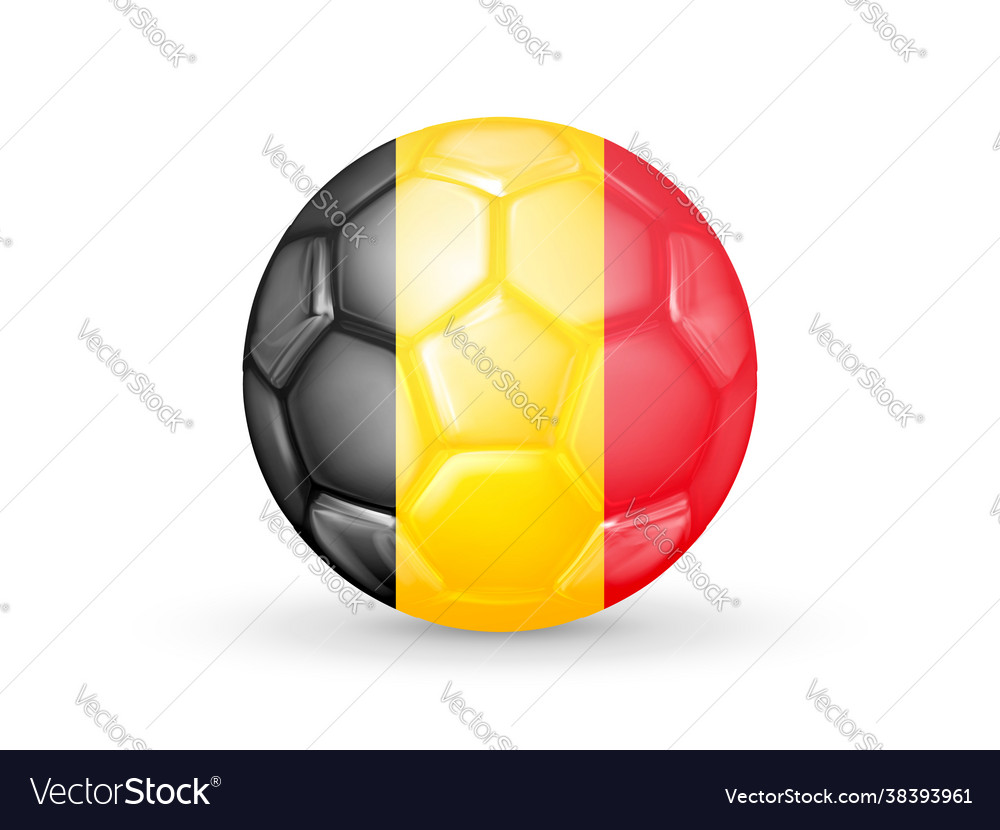 3d soccer ball with belgium national flag