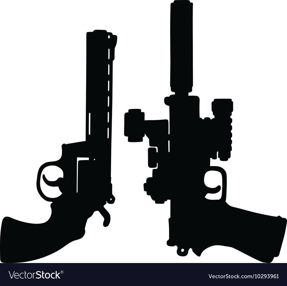 Black heavy handguns