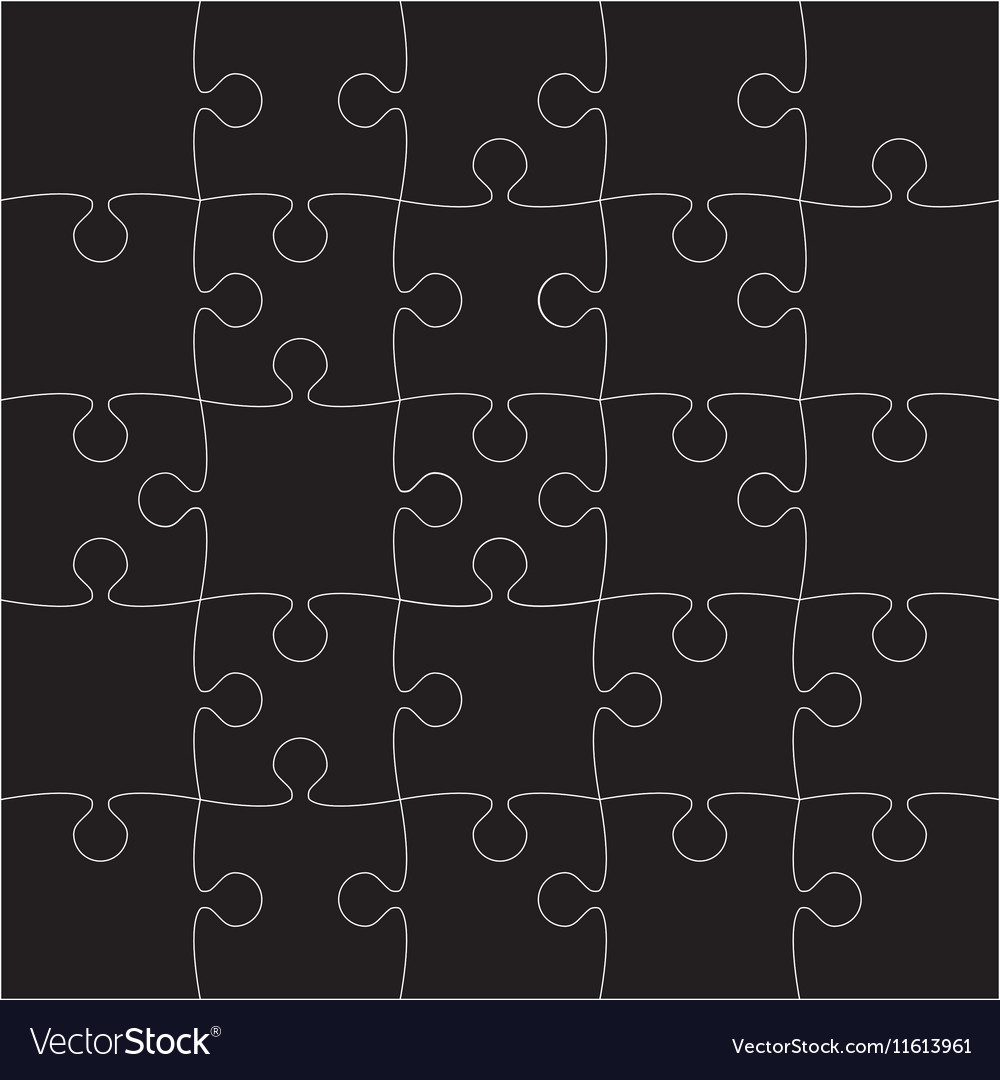 Black puzzles pieces - jigsaw 25