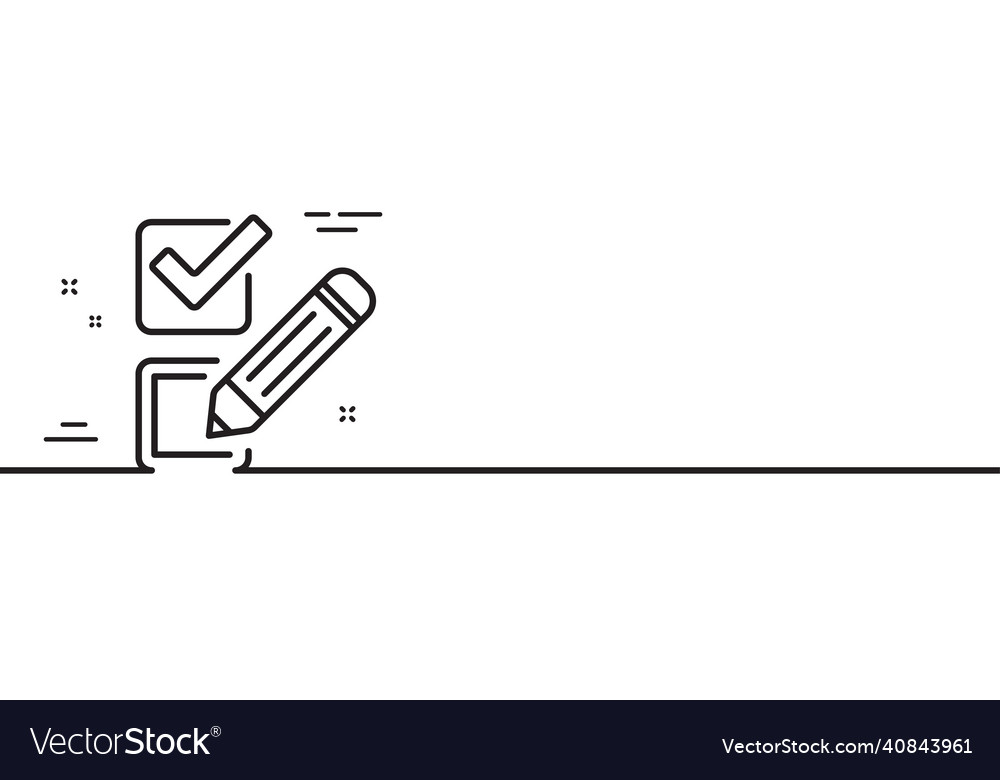 Checkbox line icon survey choice sign minimal