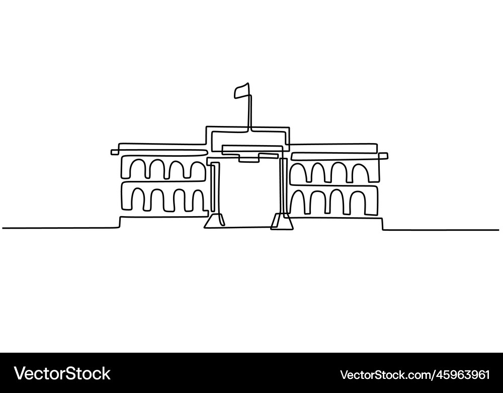 Classical building with columns in continuous one Vector Image