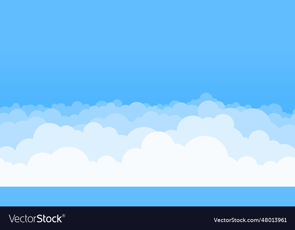 Clouds and blue sky background flat air white Vector Image