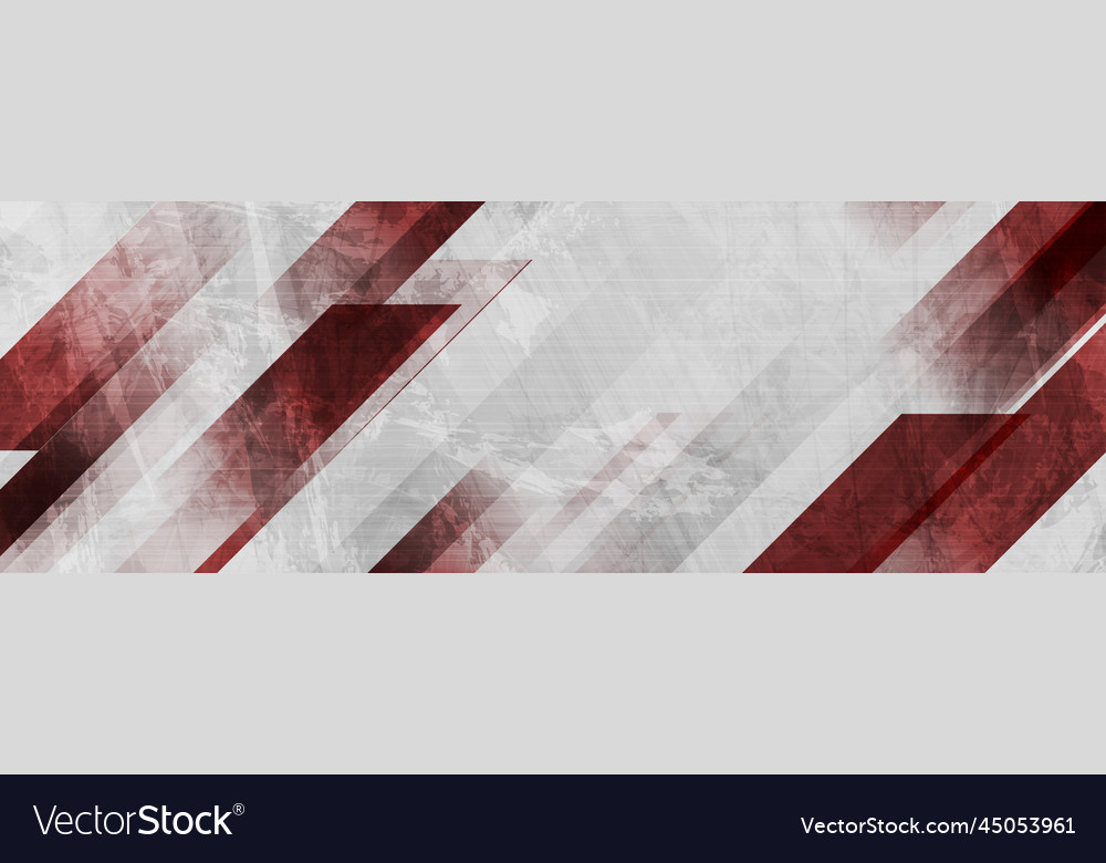 Dark red and grey grunge stripes abstract banner