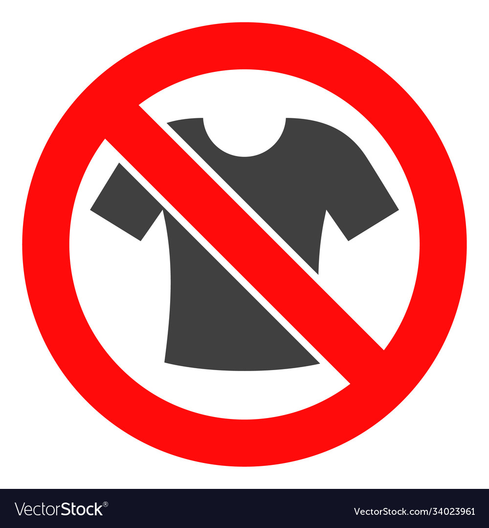 Forbidden t-shirt clothes flat icon symbol Vector Image