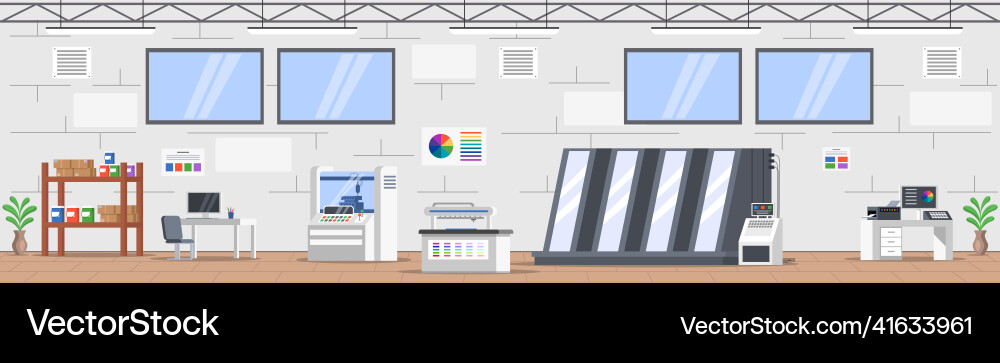 Industrial building with equipment premises Vector Image