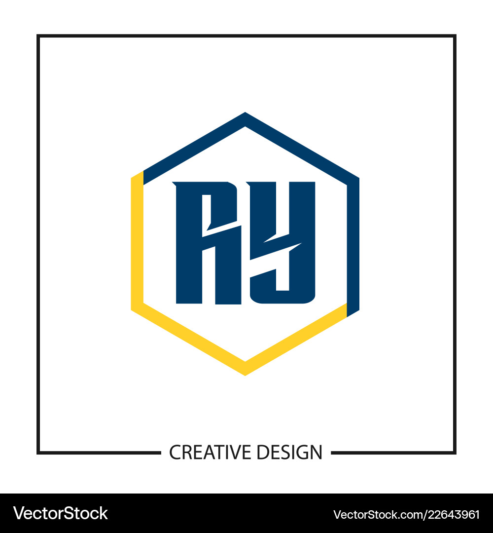 Logo Ryy Initial letter ry logo template design Royalty Free Vector