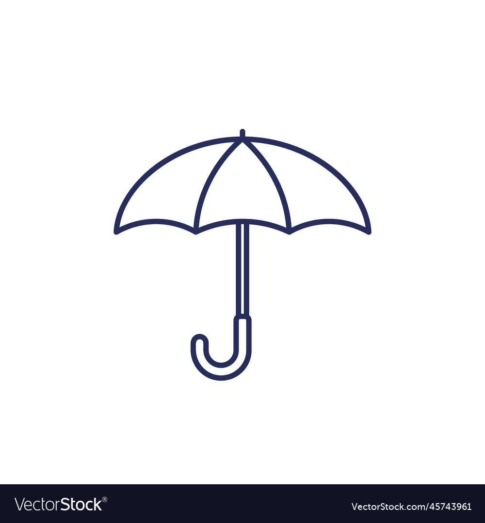 Umbrella line icon on white