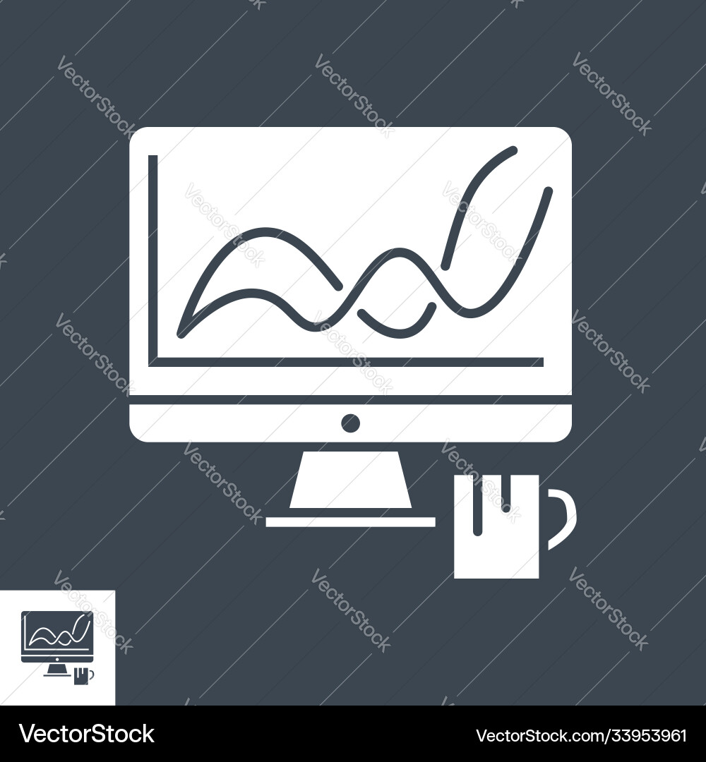 Web analytics glyph icon Royalty Free Vector Image