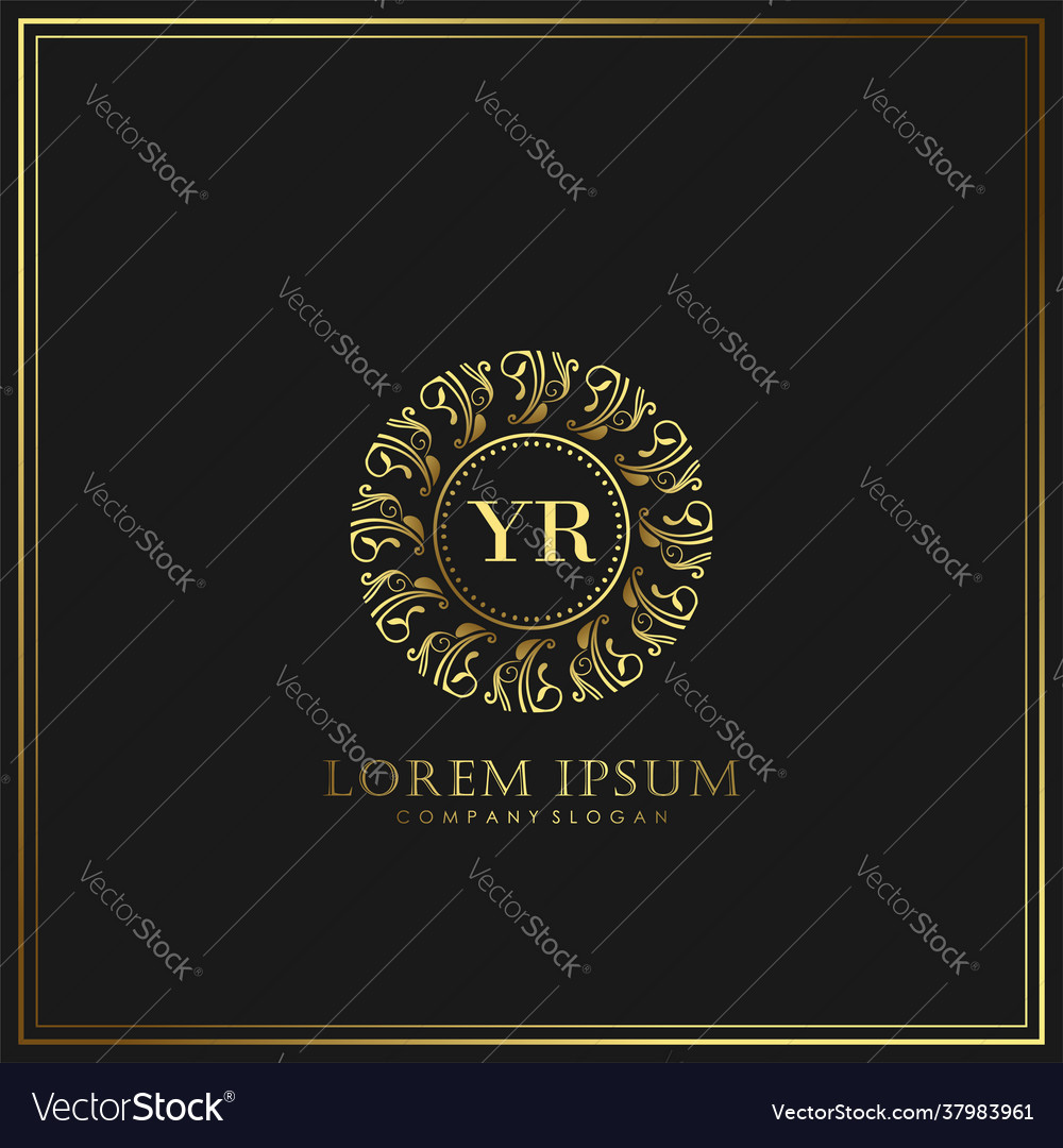 Yr initial letter luxury logo template in art Vector Image