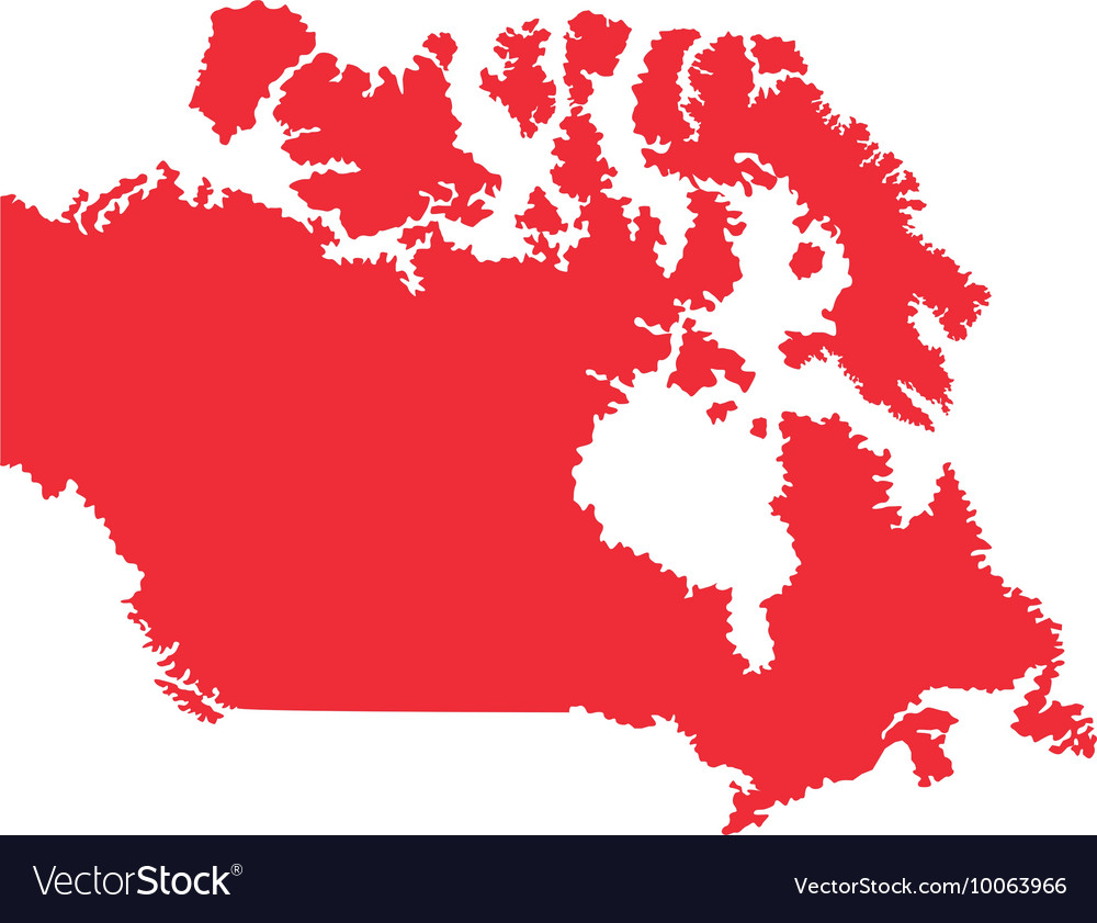 Canada map silhouette icon Royalty Free Vector Image