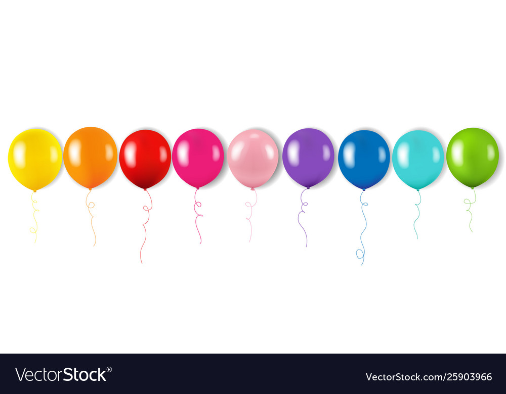 Color garland with balloons isolated white Vector Image