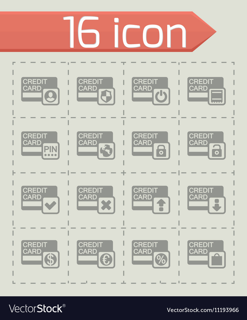 Credit card icon set Royalty Free Vector Image