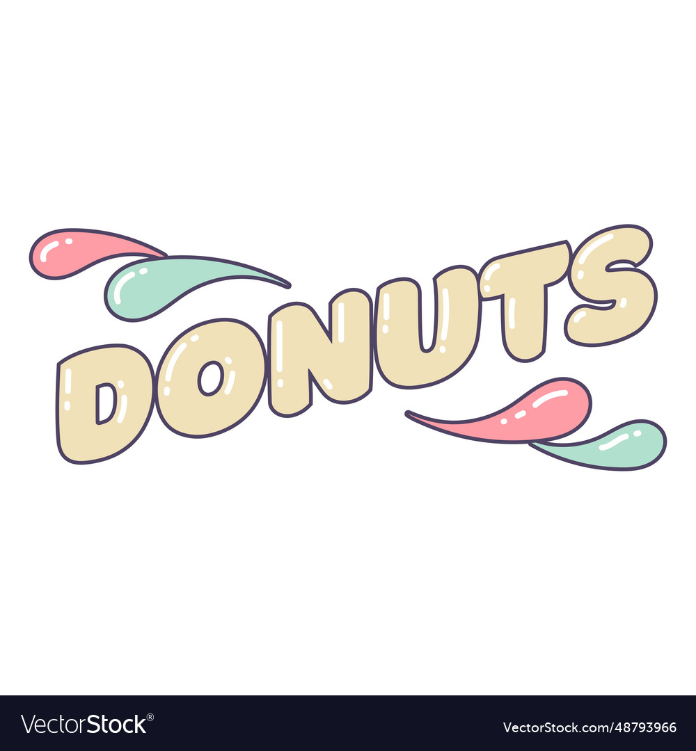 Donuts Lettering Badge Royalty Free Vector Image