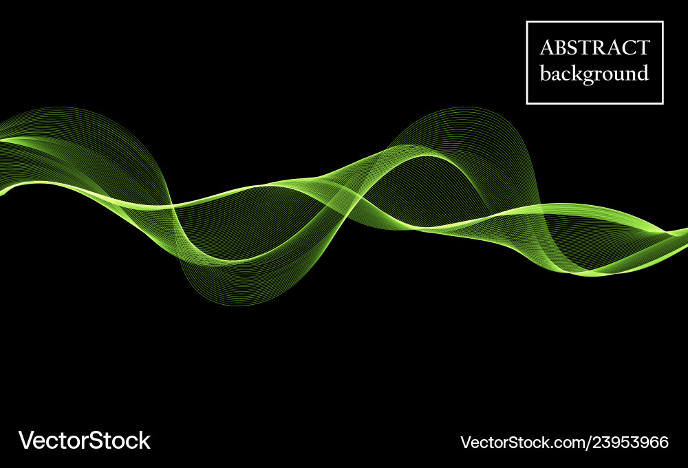 Flow shapes design abstract 3d green light Vector Image