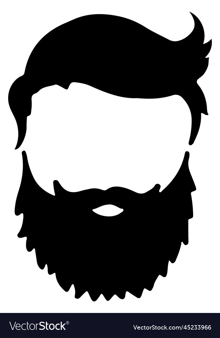 Hair And Beard Black Icon Faceless Male Avatar Vector Image