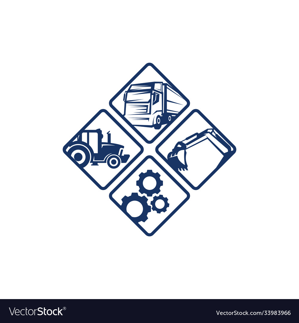 Heavy equipment symbol for construction company Vector Image