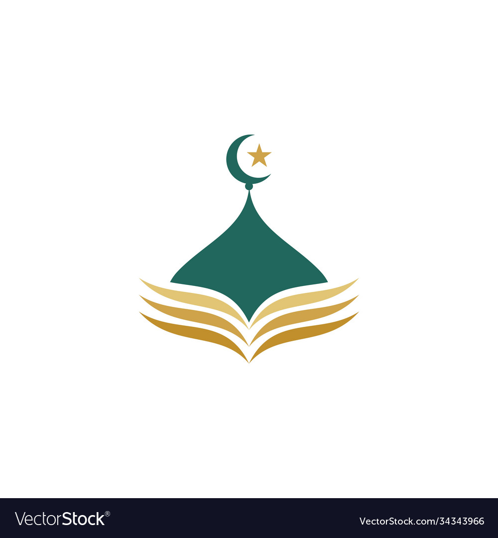 Islamic school icon design Royalty Free Vector Image