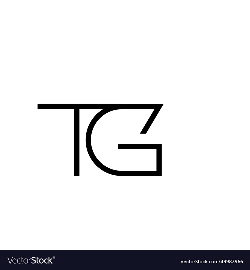 Minimal letters tg logo design Royalty Free Vector Image