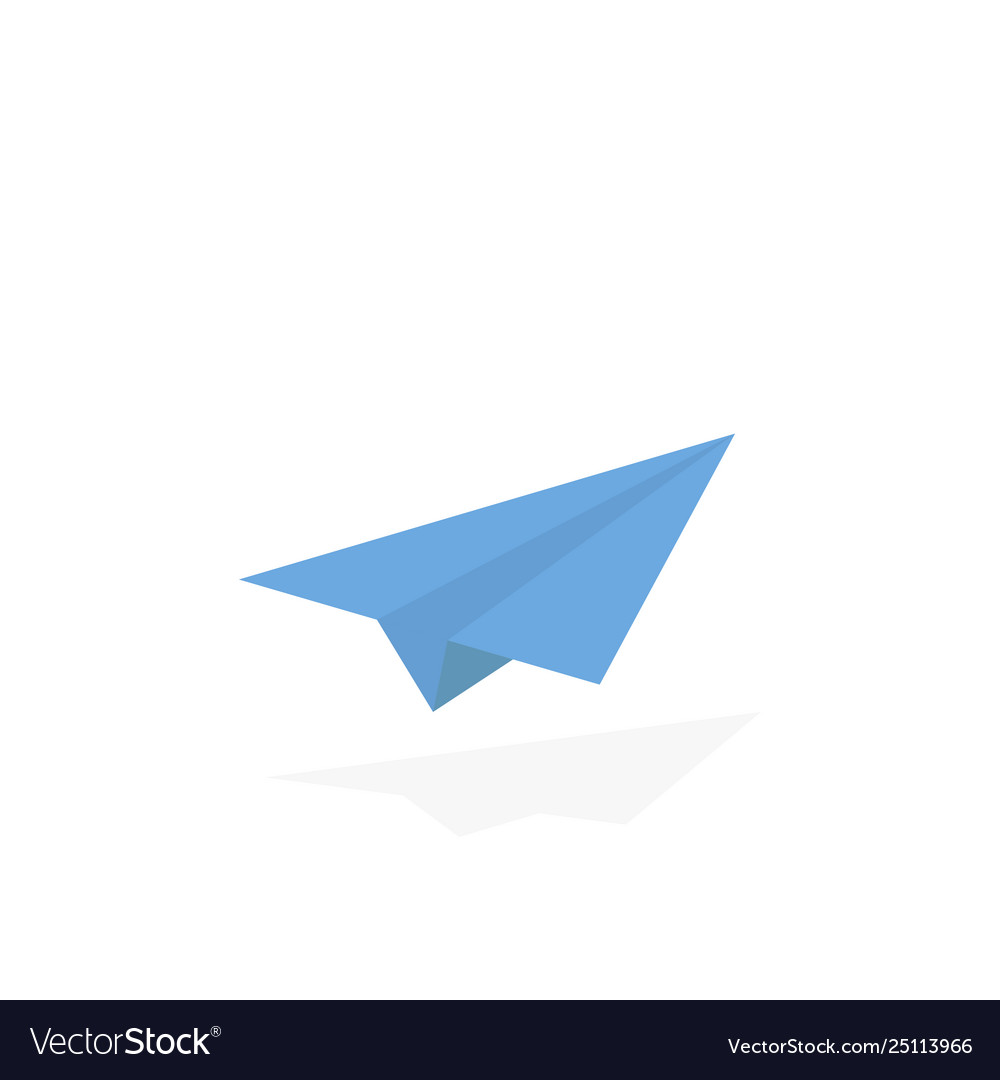 Paper airplane origami style airplane with shadow Vector Image