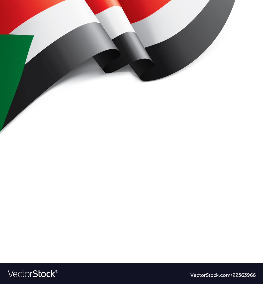 Sudan flag on a white