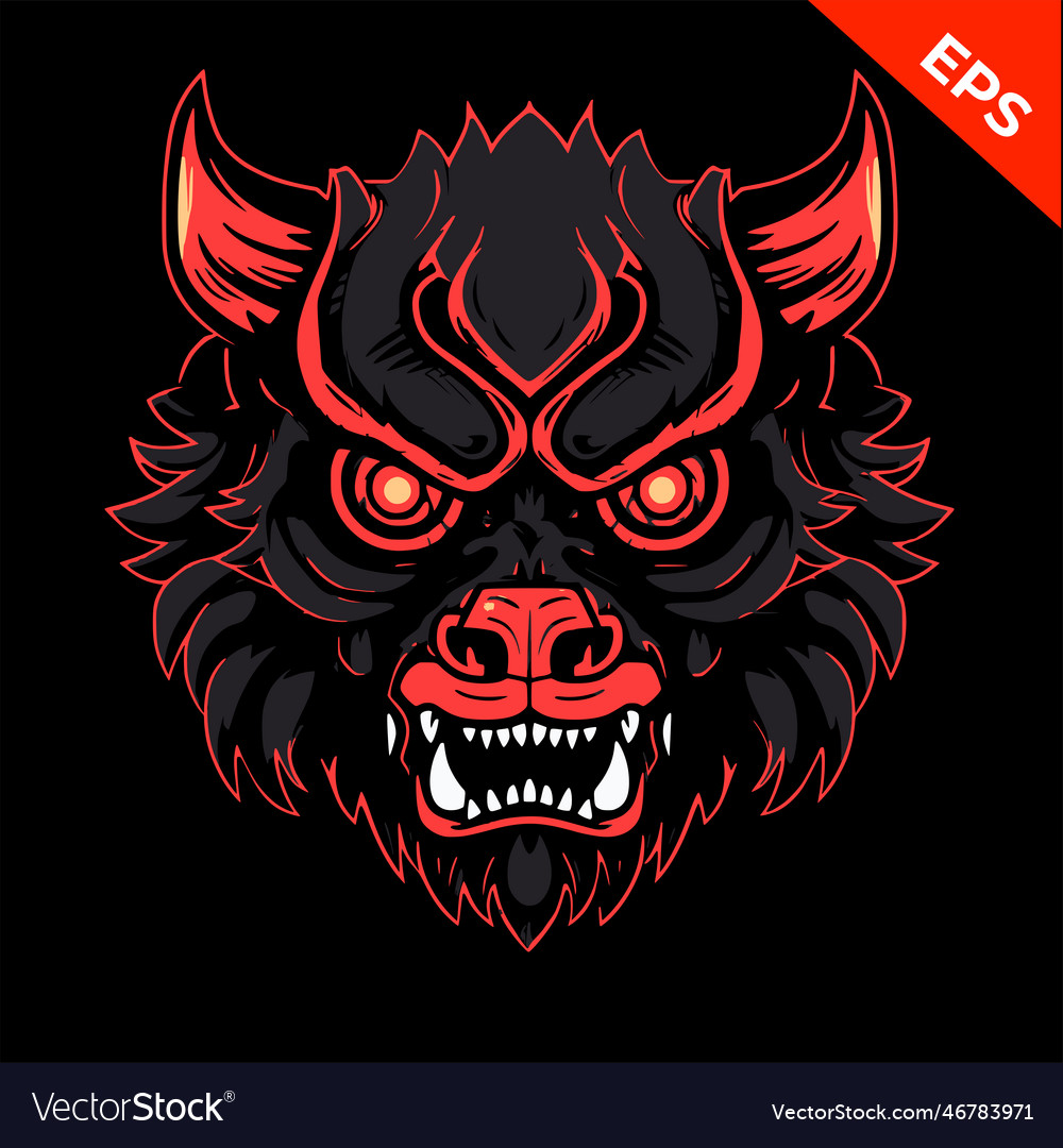 Angry bear warhammer red color Royalty Free Vector Image