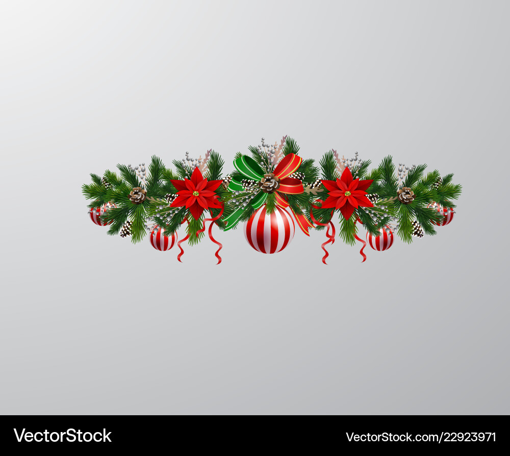 Christmas tree branch decorations Royalty Free Vector Image