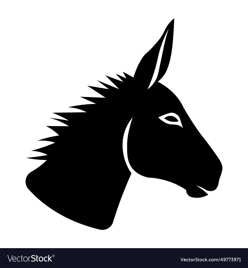 Donkey black icon on white background Royalty Free Vector