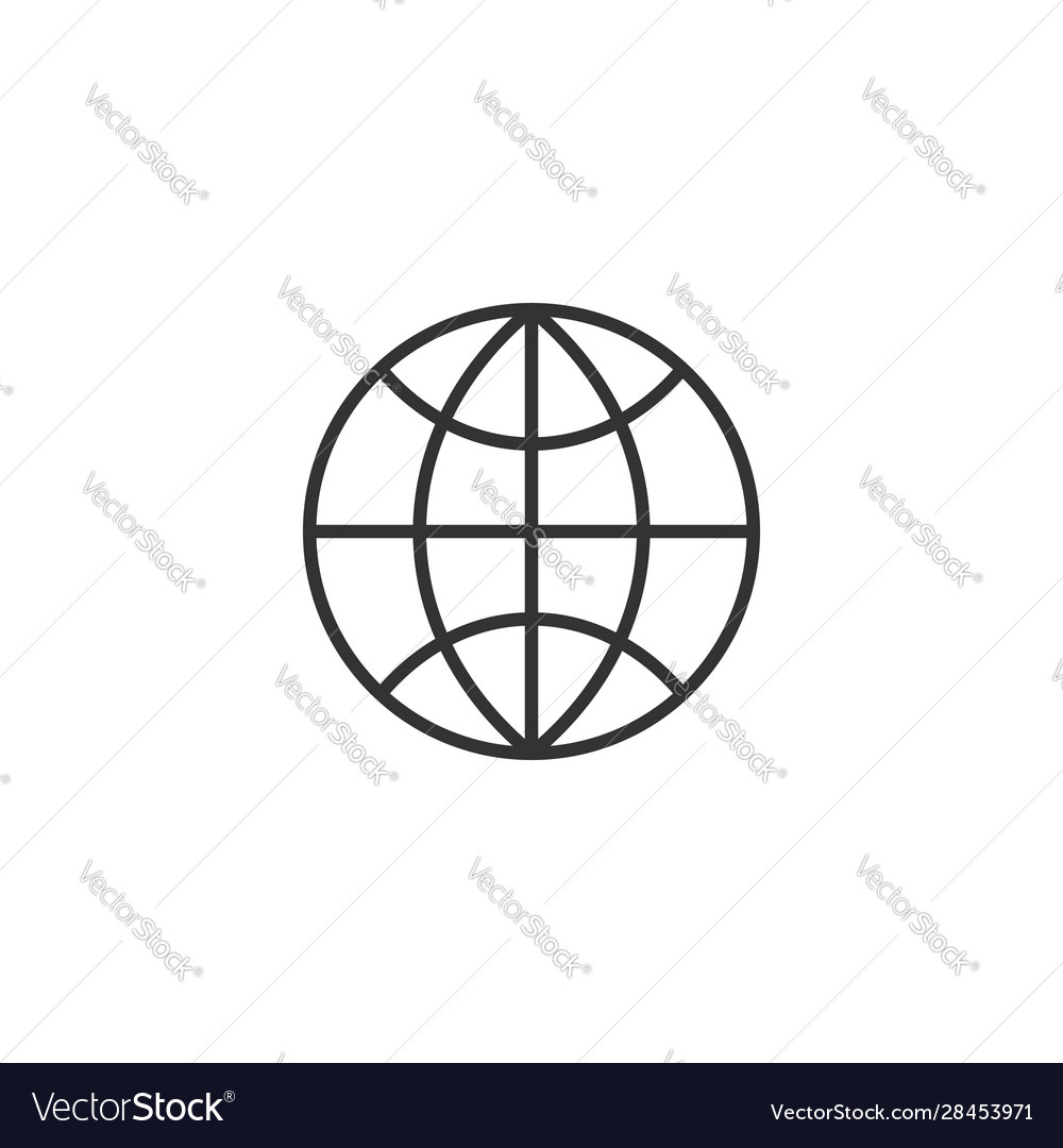 Earth planet icon in flat style globe geographic Vector Image