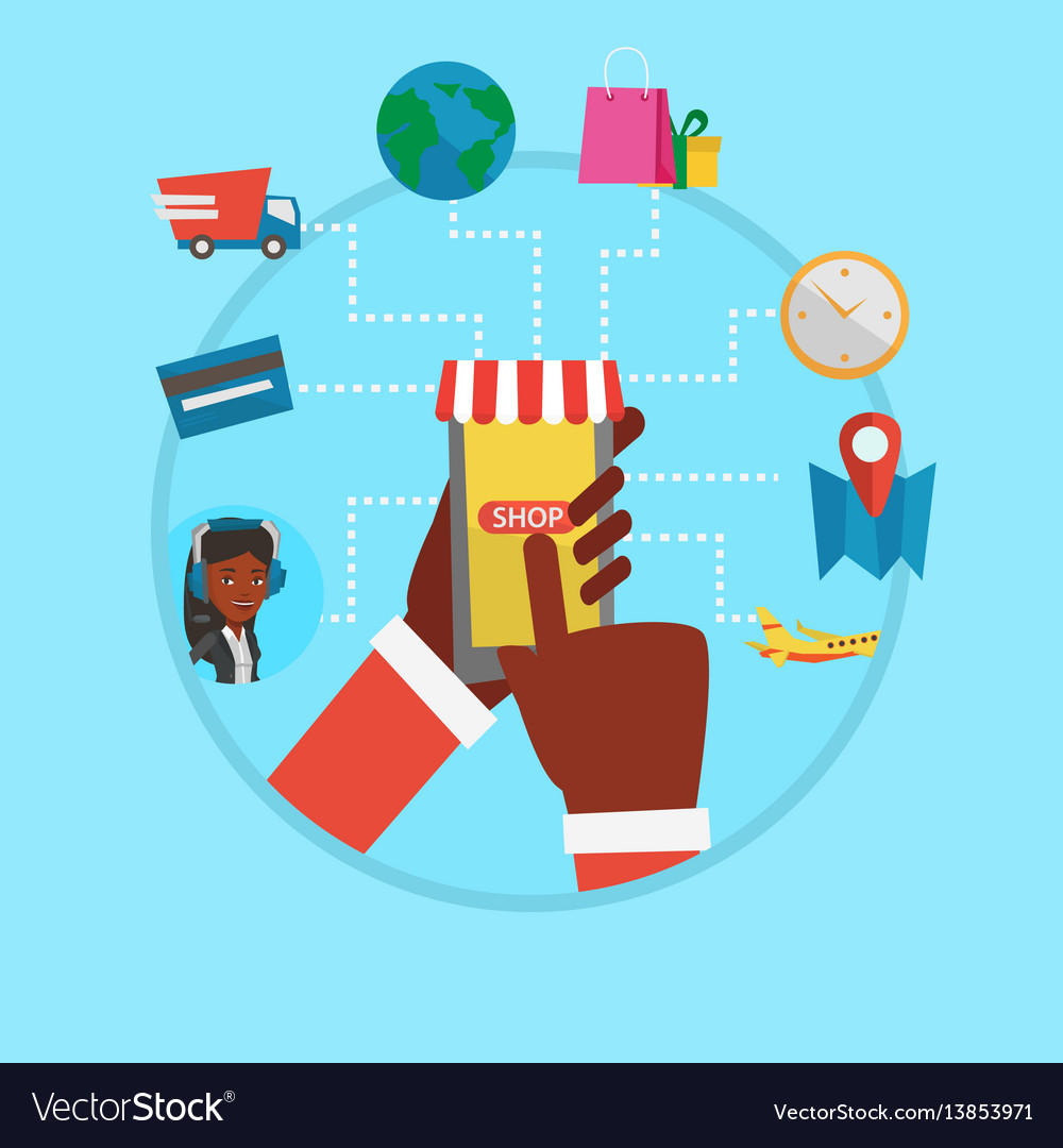 Online Shopping Flat Design Royalty Free Vector Image