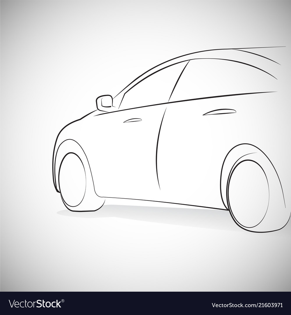 Outlines of front sports cars Royalty Free Vector Image
