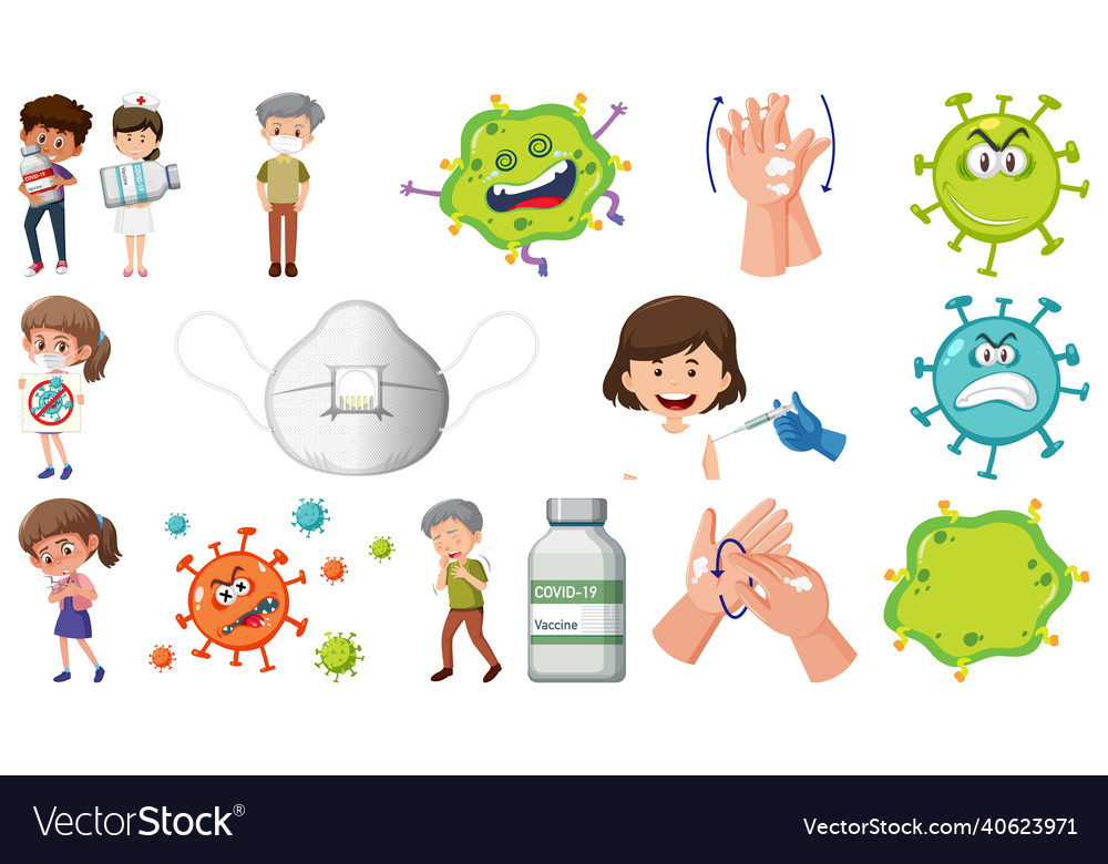 Patients and coronavirus vaccination isolated Vector Image