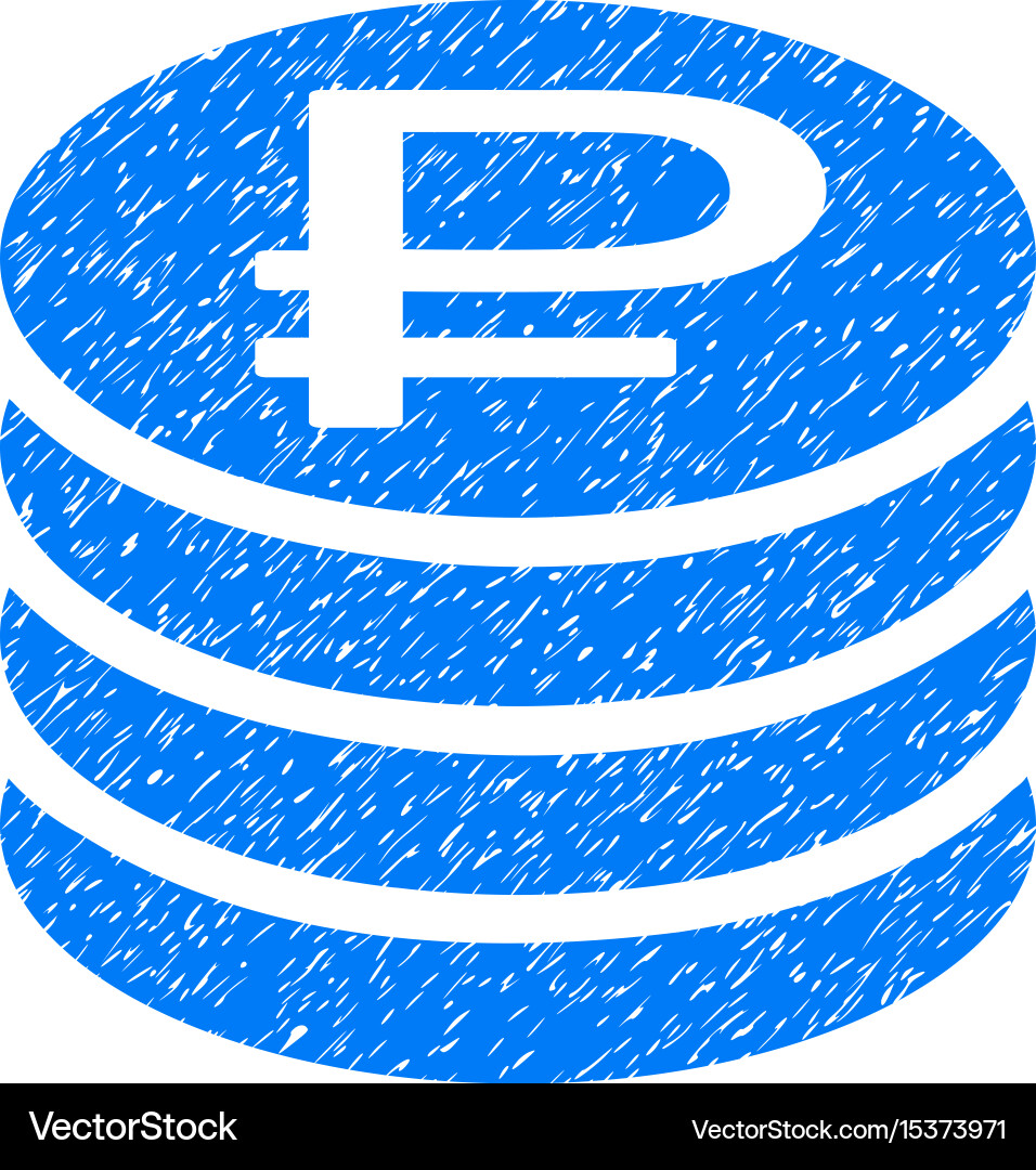 Rouble coins stack grunge icon Royalty Free Vector Image
