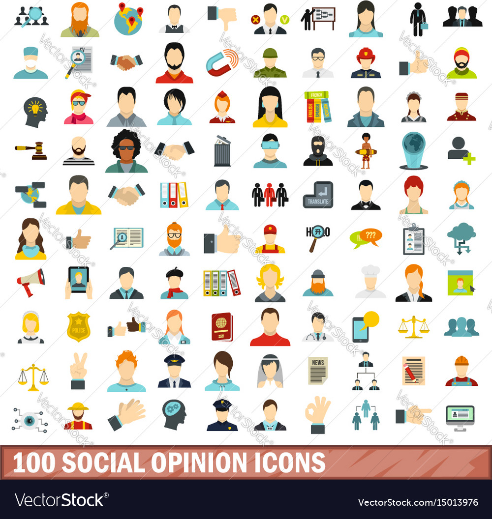 Social +100. Opinion icon.