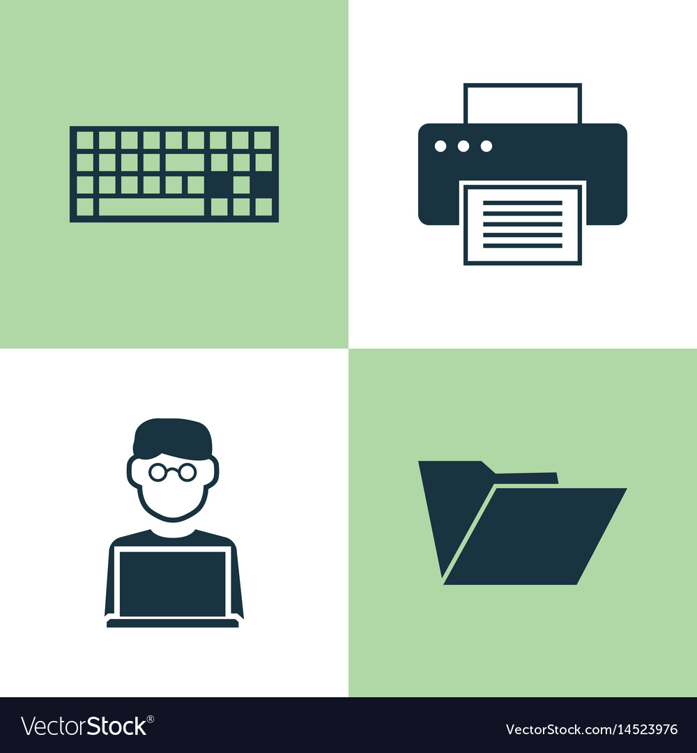Computer icons set collection of programmer Vector Image