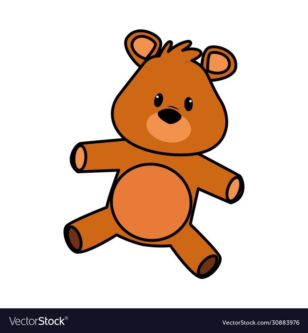 Cute bear teddy stuffed icon Royalty Free Vector Image