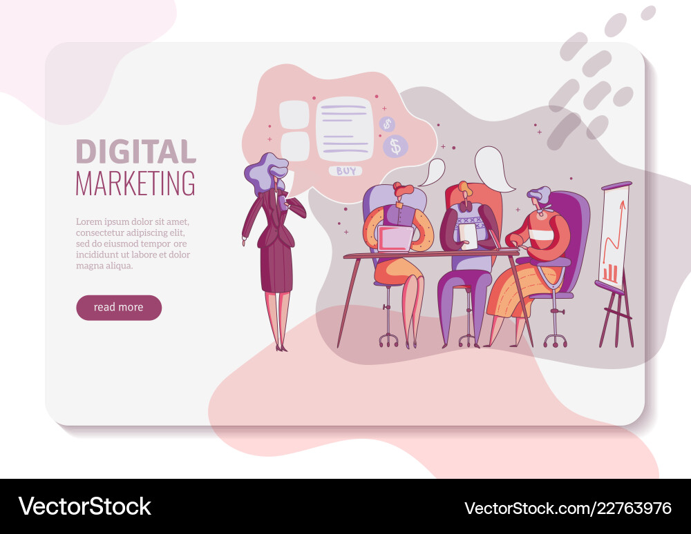Digital marketing horizontal banner layout with Vector Image