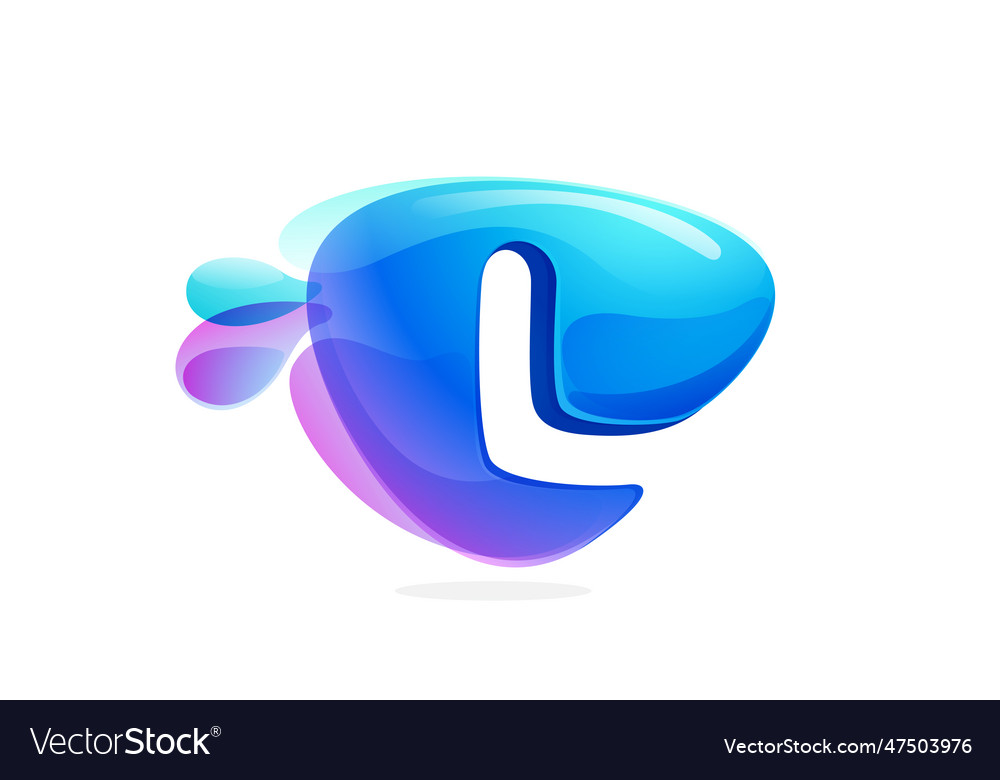 L letter logo made of spring water and dew drops Vector Image